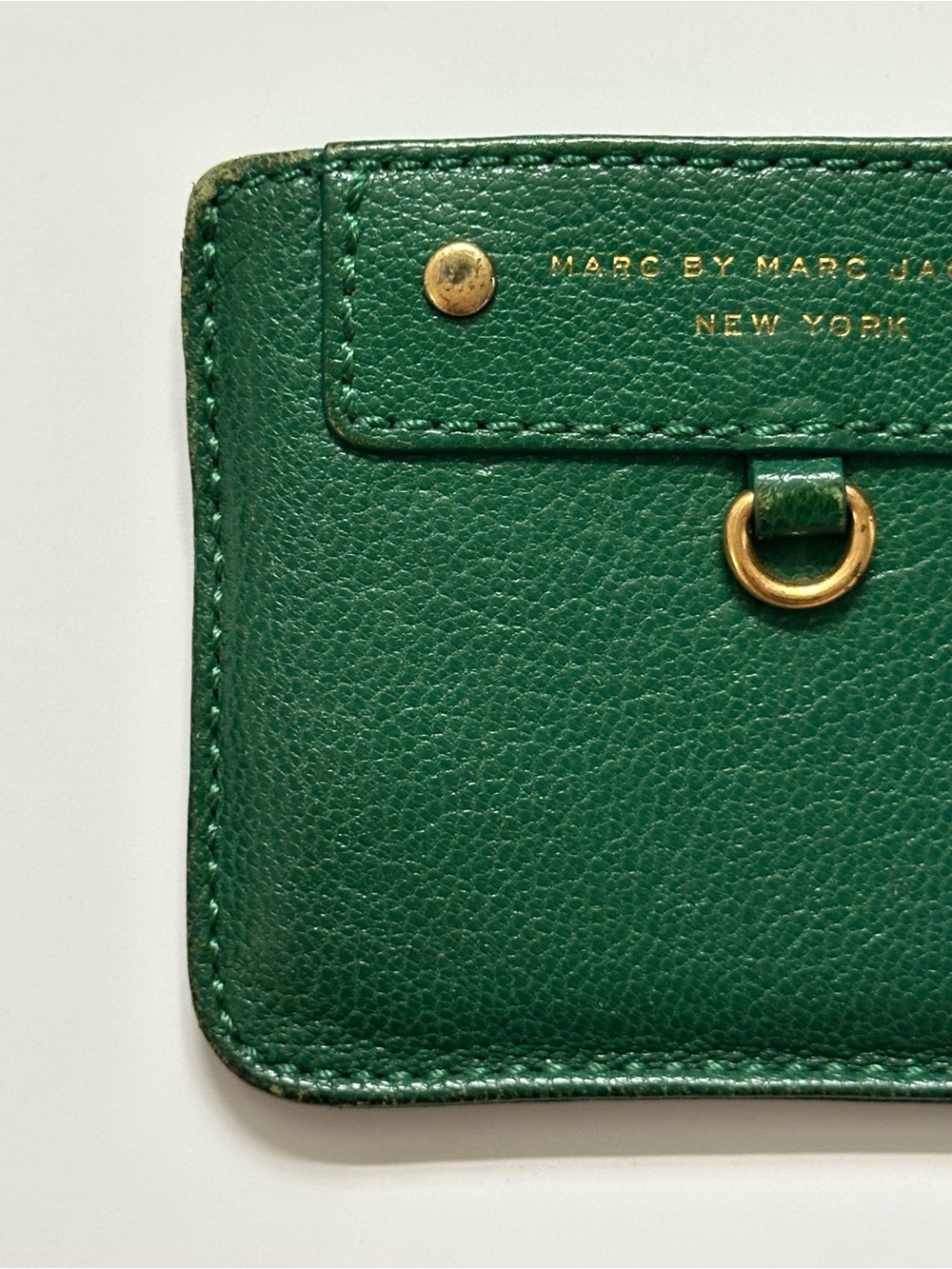 MARC BY MARC JACOBS Green Preppy Slim Leather Card Case - GUC - Picture 4 of 7